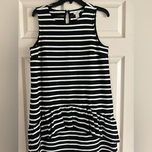 J. Crew black and white striped sleeveless dress